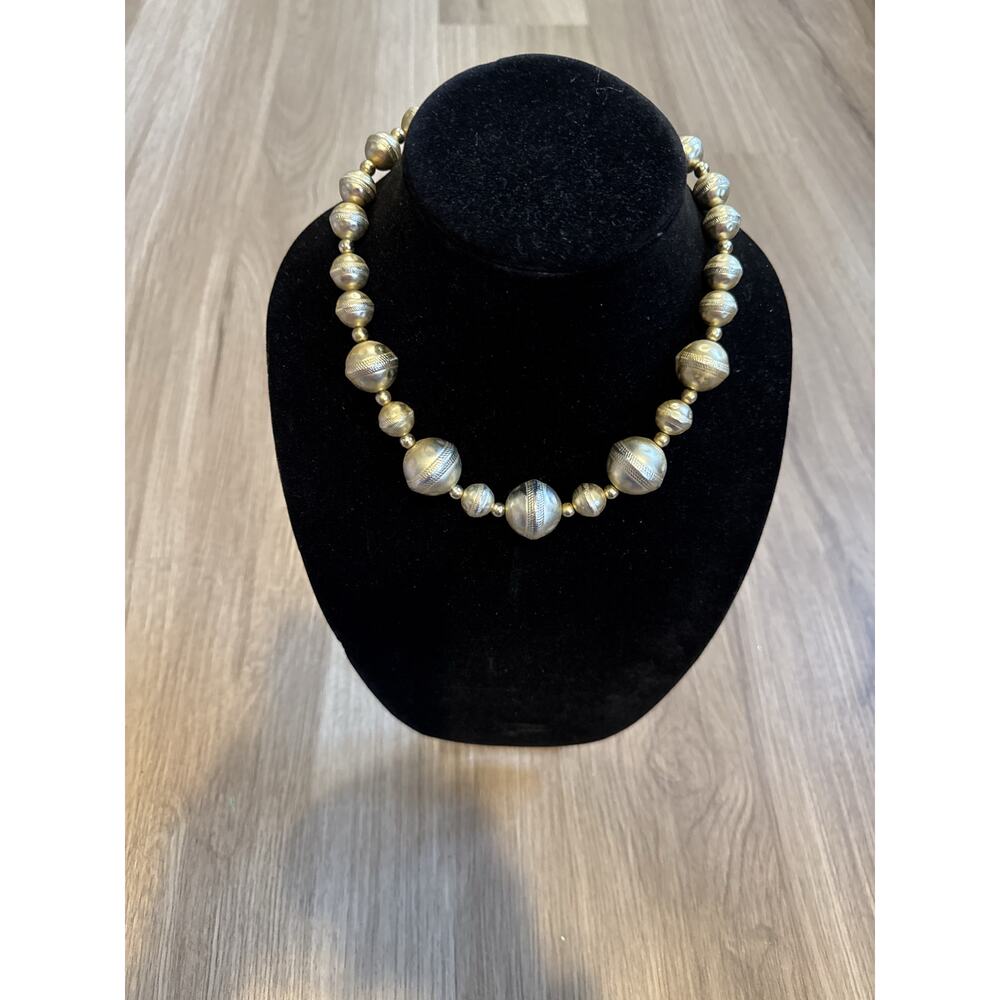 Vintage Les Bernard Goldtone Necklace Graduated Beaded Necklace